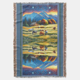 Horse on Farm Wildflower Meadow Decke