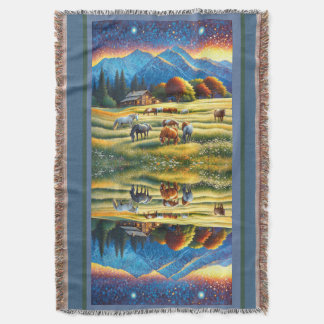 Horse on Farm Wildflower Meadow Decke