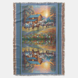 Horse on Farm Wildflower Meadow Decke