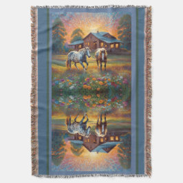 Horse on Farm Wildflower Meadow Decke