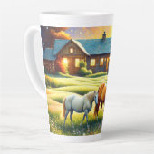 Horse on Farm Wildflower Meadow Milchtasse (Linke Ecke)