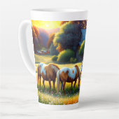 Horse on Farm Wildflower Meadow Milchtasse (Linke Ecke)