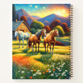 Horse on Farm Wildflower Meadow Notizblock (Rückseite)