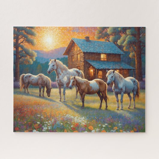Horse on Farm Wildflower Meadow Puzzle (Horizontal)
