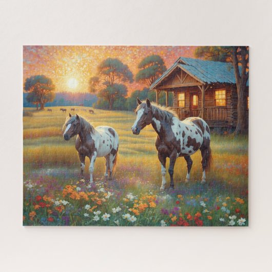 Horse on Farm Wildflower Meadow Puzzle (Horizontal)