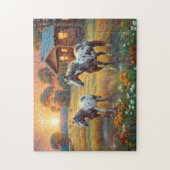 Horse on Farm Wildflower Meadow Puzzle (Vertikal)