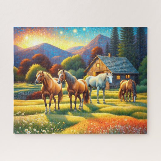 Horse on Farm Wildflower Meadow Puzzle (Horizontal)