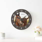 Horse Personalized Large Clock Große Wanduhr (Zuhause)