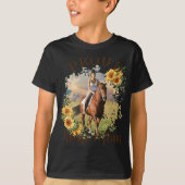 Horse Pet Photo Text Sunflower Accent T Shirt (Vorderseite)