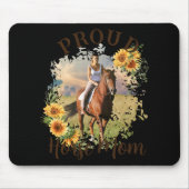 Horse Pet Photo Text Sunflower Accent T Shirt  Mousepad (Vorne)