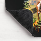Horse Pet Photo Text Sunflower Accent T Shirt Mousepad (Ecke)