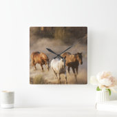 horse photography quadratische wanduhr (Zuhause)