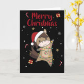 Horse Pony Christmas Snow Winter Animals Horses Ca Karte (Gelbe Blume)