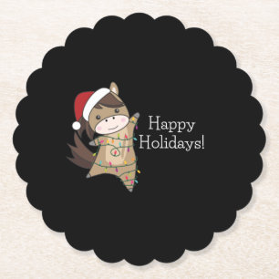 Horse Pony Christmas Snow Winter Animals Horses Untersetzer