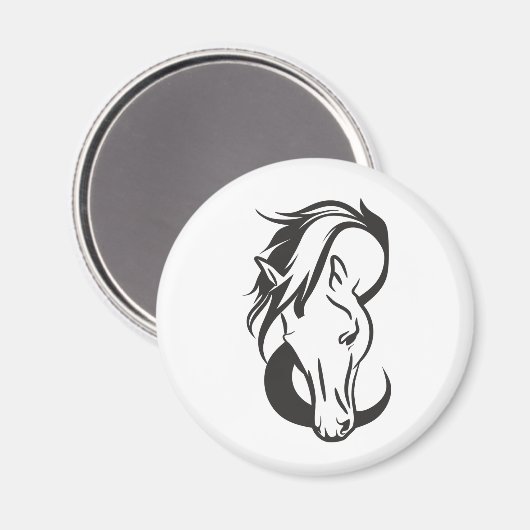 Horse portrait, magnet (Vorderseite/Rückseite)