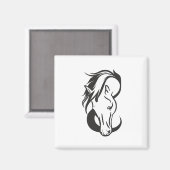 Horse portrait, magnet (Vorderseite/Rückseite)