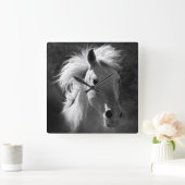 Horse Portrait V Quadratische Wanduhr (Zuhause)