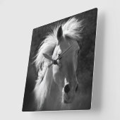 Horse Portrait V Quadratische Wanduhr (Winkel)