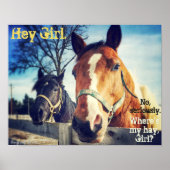 Horse Poster: "Hey Mädchen." Poster (Vorne)