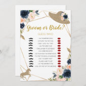 Horse Race Groom or Bride Bridal Shower Game  Einladung (Vorne/Hinten)