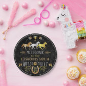 Horse Racing Derby Day Party Art Deco Black Gold Pappteller (Party)