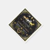 Horse Racing Derby Day Party Art Deco Black Gold Serviette (Ecke)
