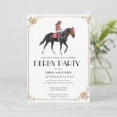 Horse Racing Derby Party Invitation Art Einladung (Stehend Vorderseite)