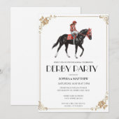 Horse Racing Derby Party Invitation Art Einladung (Vorne/Hinten)