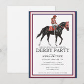 Horse Racing Derby Party Invitation Art Einladung (Vorne/Hinten)