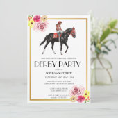 Horse Racing Derby Party Invitation Art Einladung (Stehend Vorderseite)