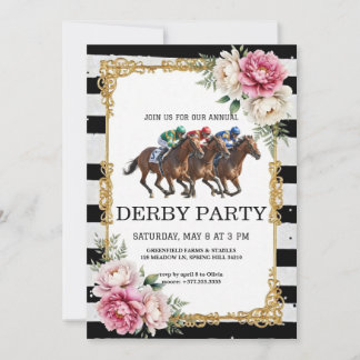 Horse Racing Derby Party Vintage Invitation 2026 Einladung