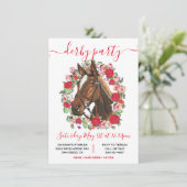 Horse Racing Derby Party Wreath Einladung (Stehend Vorderseite)