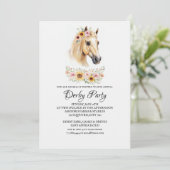 Horse Racing Floral Derby Day Party Invitation Einladung (Stehend Vorderseite)