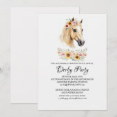 Horse Racing Floral Derby Day Party Invitation Einladung (Vorne/Hinten)