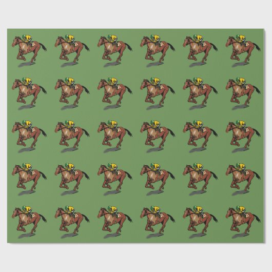 Horse Racing Glossy Wrapping Paper Geschenkpapier (Flach)