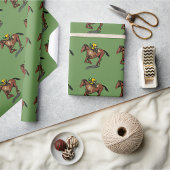 Horse Racing Glossy Wrapping Paper Geschenkpapier