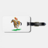 Horse Racing Jockey Galloping Gepäckanhänger (Rückseite horizontal)