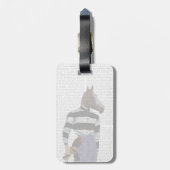 Horse Racing Jockey Portrait Gepäckanhänger (Rückseite vertikal)