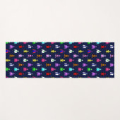 Horse Racing Jockey Silks auf Navy Blue Yogamatte (Vorderseite (Horizontal))