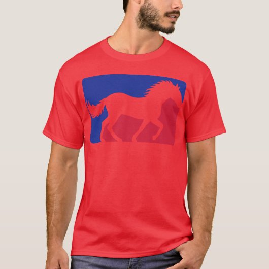 Horse red blue sport friend T-Shirt (Vorderseite)