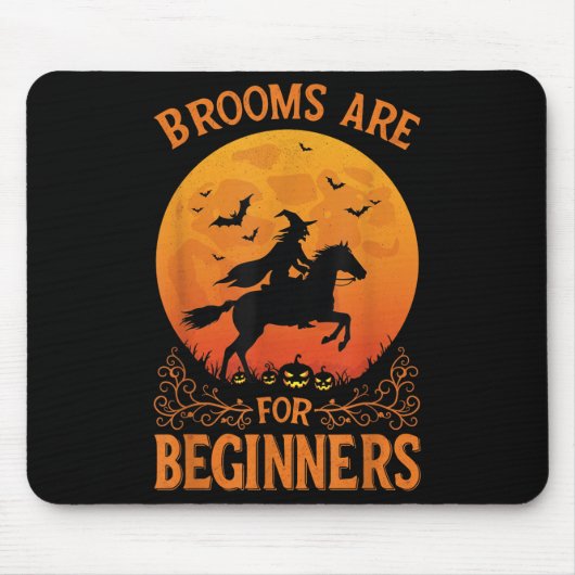 Horse Rider Halloween Equestrian Brooms Are For Be Mousepad (Vorne)