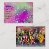 HORSE RIDERS IN NACHT lila violette Glitzern Visitenkarte (Vorne/Hinten)