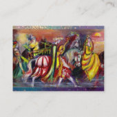 HORSE RIDERS,MUSIK IN NACHT Aquamarinen Gold Glitz Visitenkarte (Rückseite)