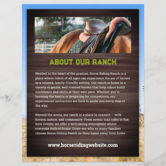 Horse Riding Lessons Flyer Template (Hinten)