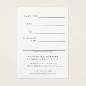 Horse Riding Lessons Gift Certificate Template (Rückseite)