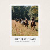 Horse Riding Lessons Gift Certificate Template (Vorderseite)