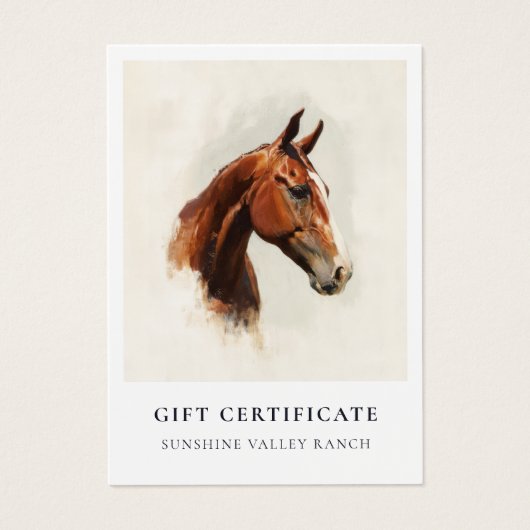 Horse Riding Lessons Gift Certificate Template (Vorderseite)