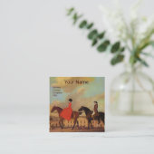 HORSE RIDING Monogram Quadratische Visitenkarte (Stehend Vorderseite)