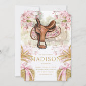 Horse Saddle Birthday Invitation Einladung (Vorderseite)