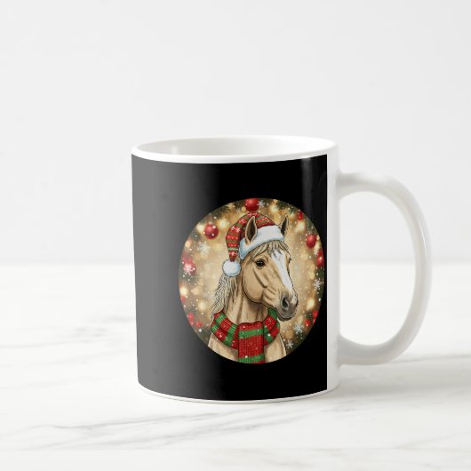 Horse Santa Hat Christmas Lights Family Matching W Kaffeetasse (Rechts)